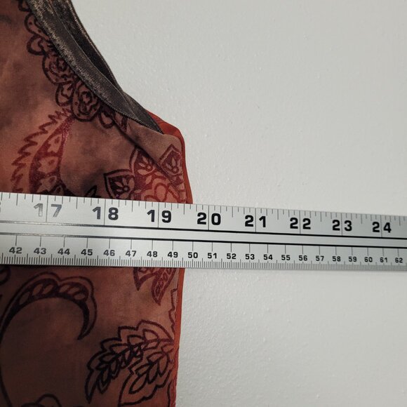 Vintage 90s y2k brown orange renaissance grunge fairy top size xl - Picture 5 of 6